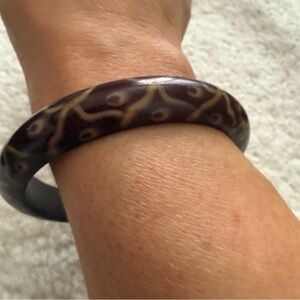 Brown Patterned Bangle Bracelet
